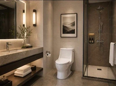 Toilet One Piece Hemat Air untuk Proyek Hotel (Model Komersial 1,28 GPF)